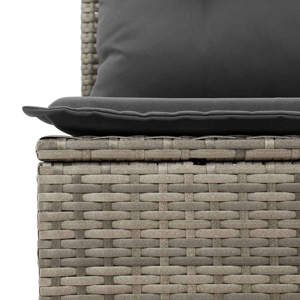 Garten-Sofa-Set mit Speicher 10 pcs Grau Poly Rattan